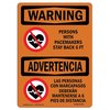 Signmission OSHA Sign, Pacemakers Stay Back 6 Ft Bilingual, 18in X 12in Rigid Plastic, 12" W, 18" L, Landscape OS-WS-P-1218-L-12749